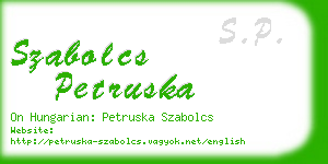 szabolcs petruska business card